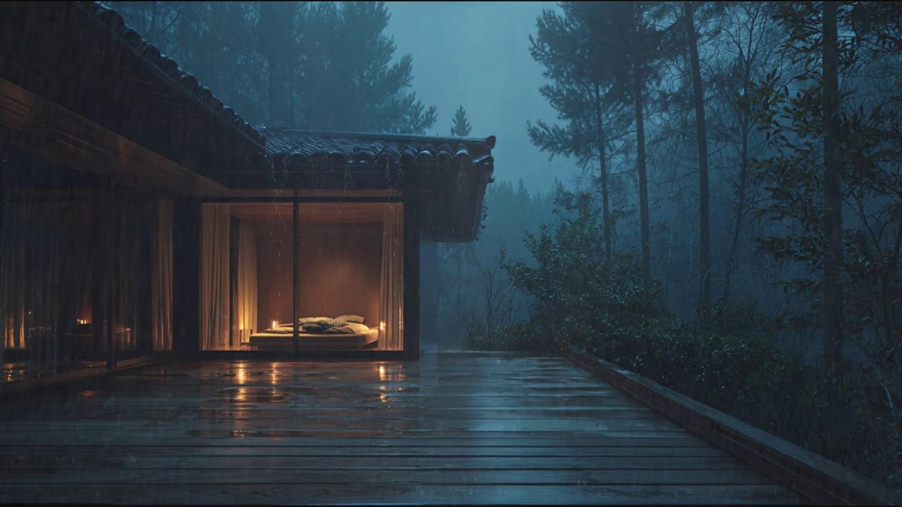 Calm Rainfall at the Forest Cabin 🌧 | Deep Sleep and Relax with Nature Ambience