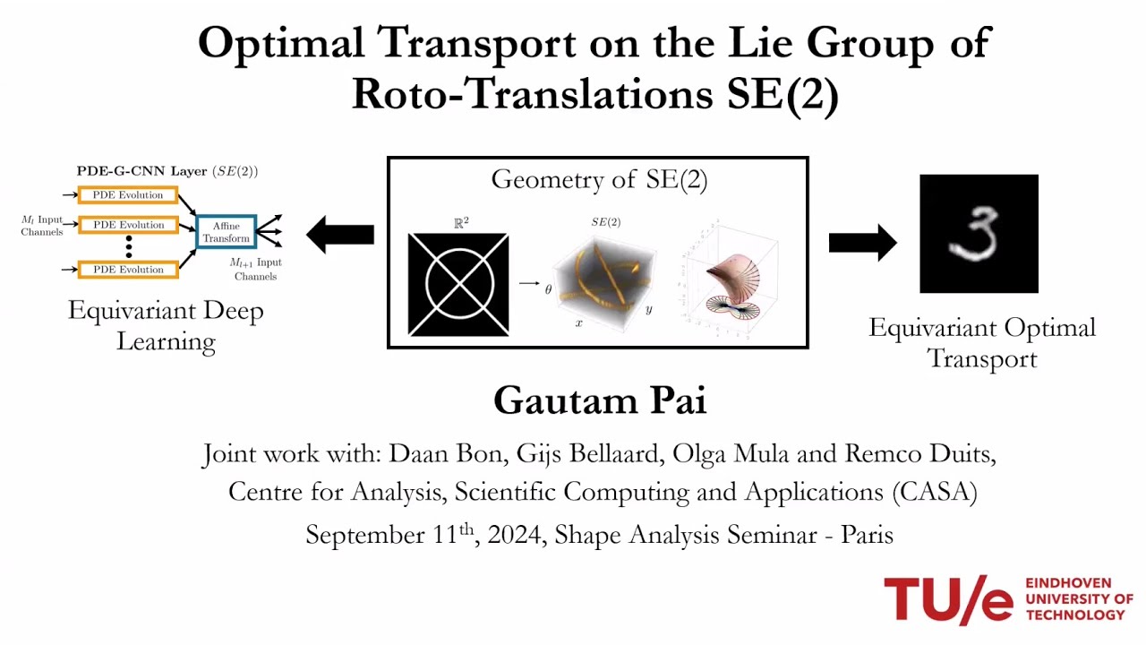 Optimal transport on the Lie group of roto-translations SE(2)  - Gautam Pai - Shape seminar