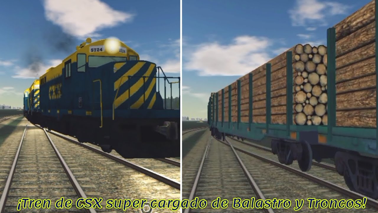 Train And Rail Yard Simulador, ¡Tren de CSX Super Cargado de Balastro y Troncos! 🚂🚂