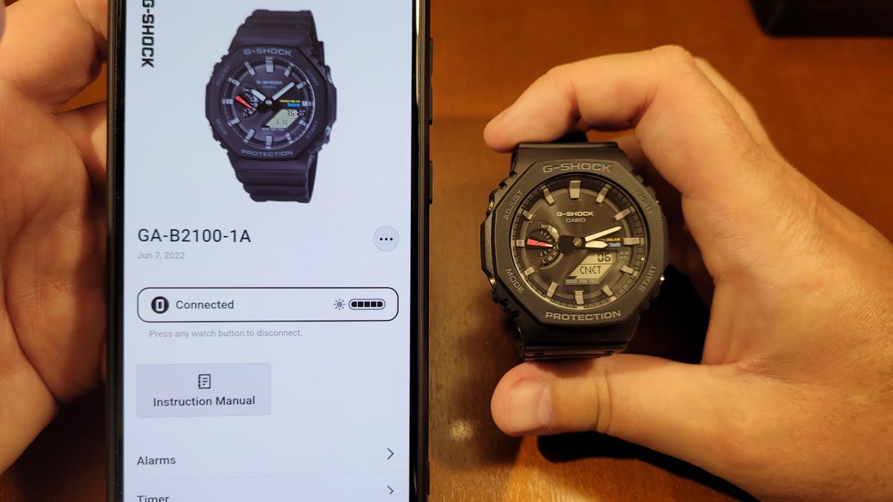Casio G-Shock GA-B2100-1A - łączenie zegarka z aplikacją Casio Watches, om&oacute;wienie aplikacji [PL]