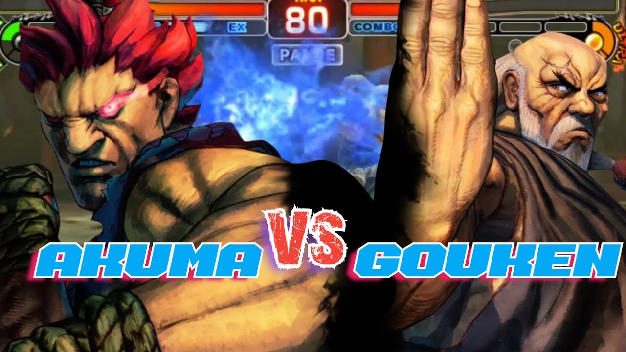 Akuma vs Gouken Street Fighter Arcade gameplay 
