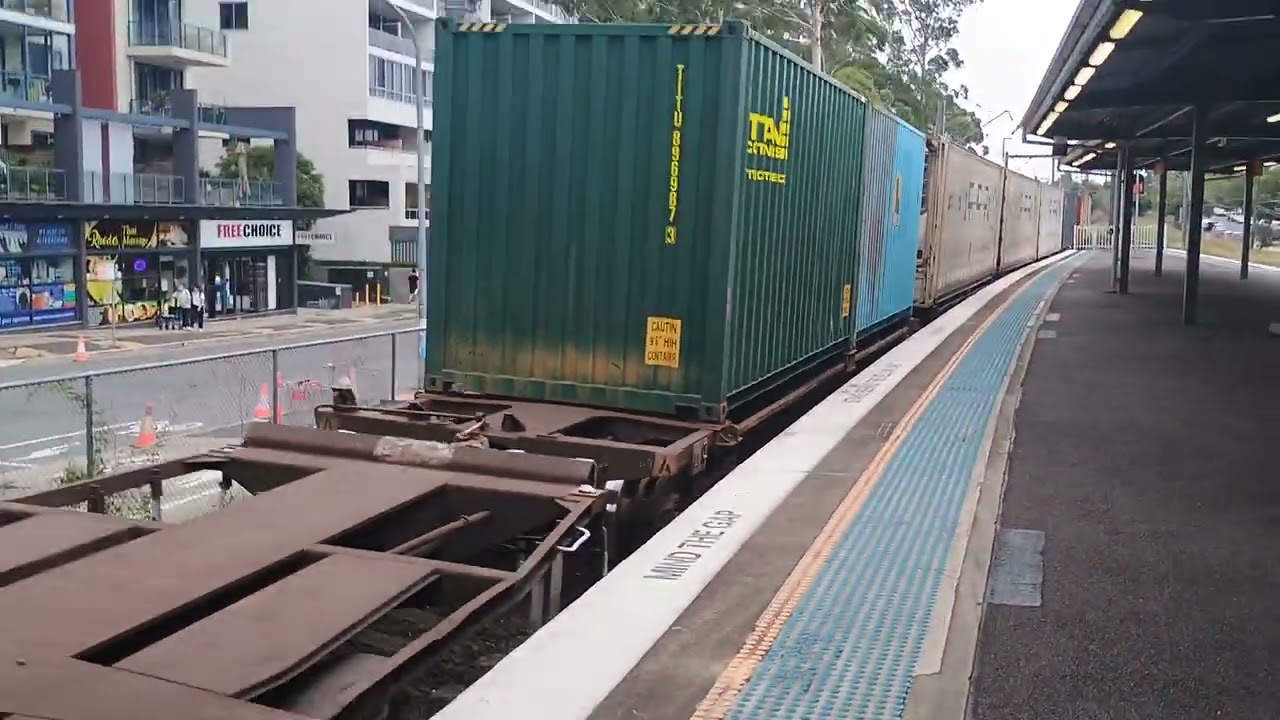 FREIGHT TRAINS GOING THRU RHODES STATION NSW AUSTRALIA SYDNEY AUSTRALIA SYDNEY RAILWAY STATION NSW