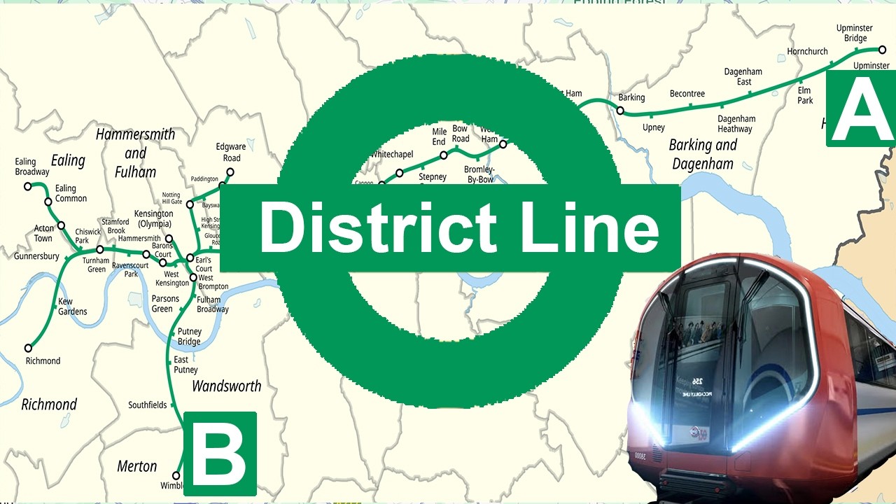 District Line Upminster to Wimbledon Full Journey