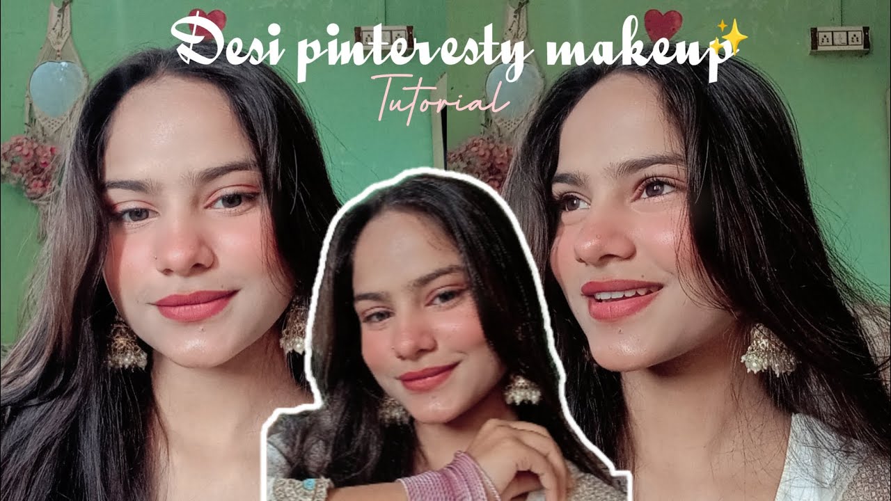 *viral* desi Pinteresty makeup tutorial with affordable products*🌷✨ | Alina fatima | 