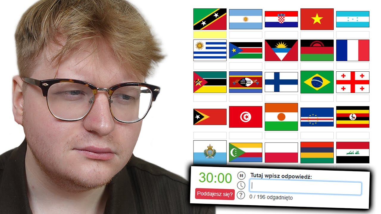 wpłacam 100ZŁ za każdą niezgadniętą flagę na cel charytatywny