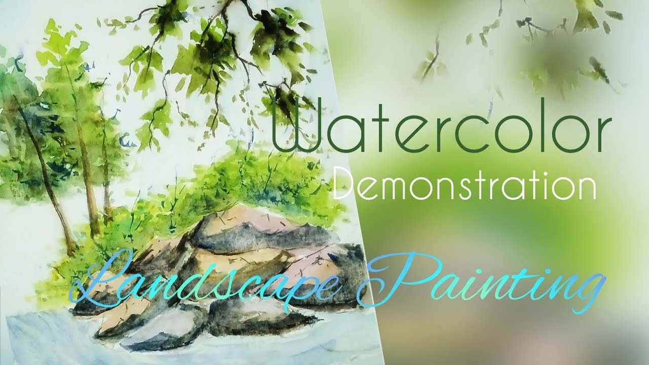 Watercolor demonstration, A landscape painting