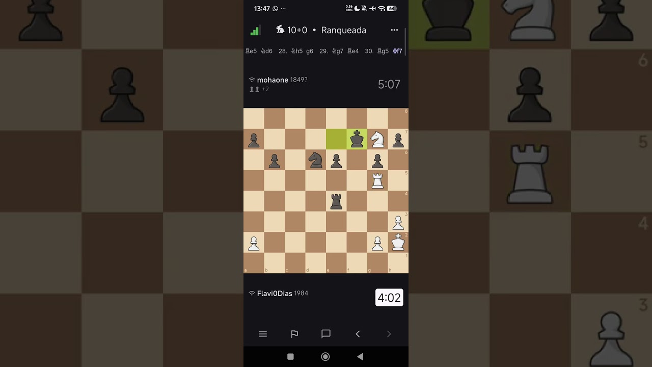 Jogando uma partida Rápida Lichess 