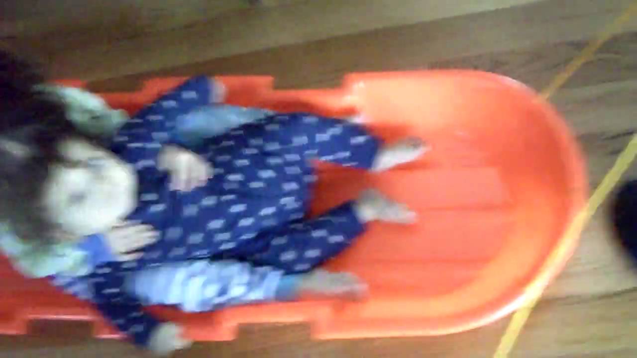 A and T on indoor sled
