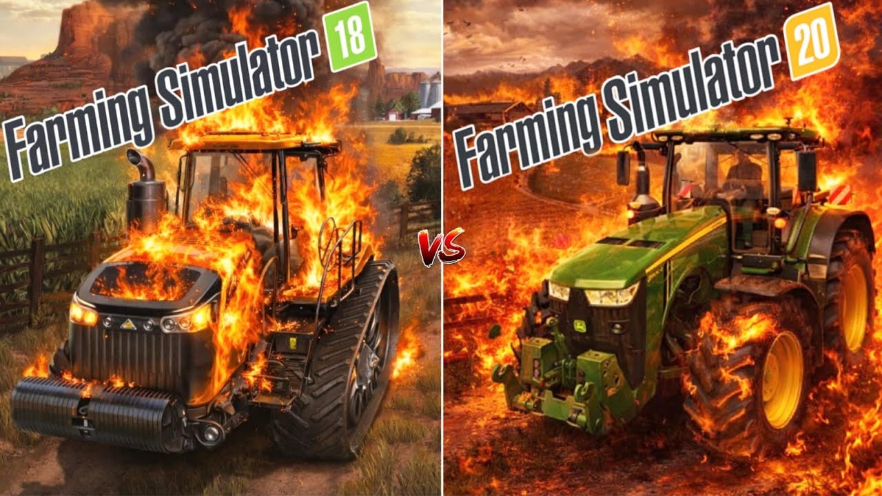 Fs 18 Challenger Fire Vs John Deere Fire Gameplay : Farming Simulator 18 Timelapse #fs18 