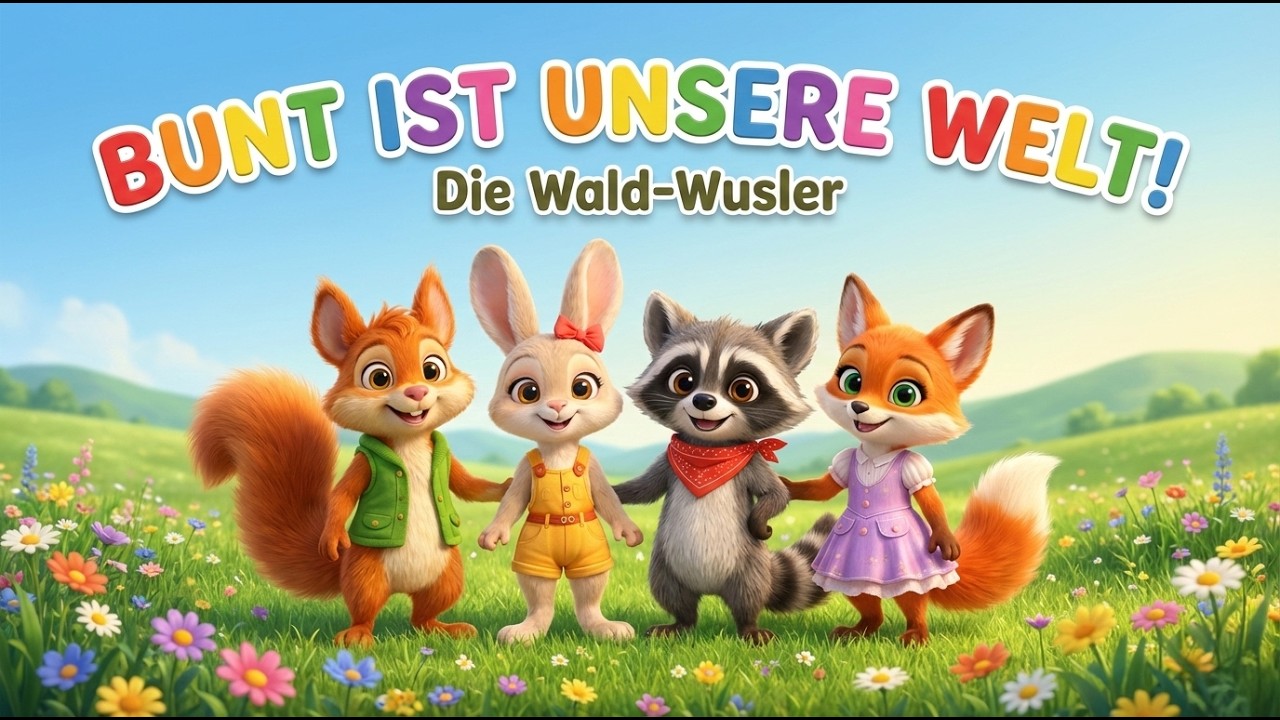 Bunt ist unsere Welt! 🎨 Das Farbenlied für Kinder zum Mitsingen | Die Wald-Wusler