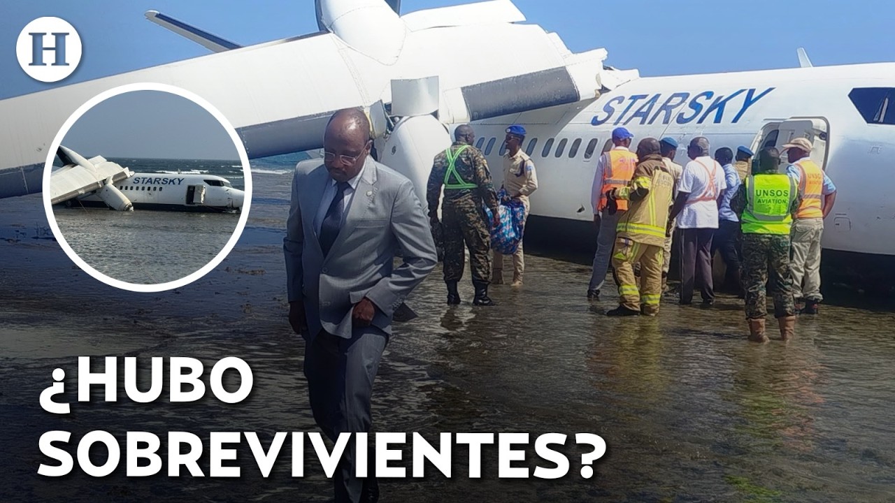 ¡Se desploma al despegar! Avión con más de 50 pasajeros se estrella en playa de Somalia