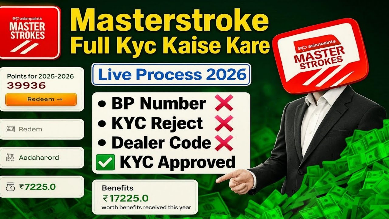 Asianpaint Masterstroke Full Kyc Kaise Kare | Live Process 2026