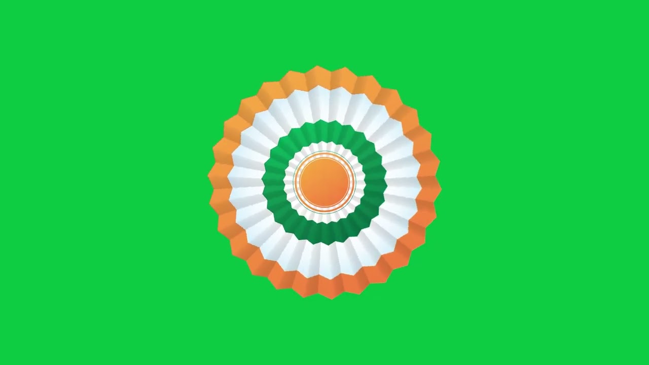 Indian Tricolor Patriotic Badges Animation | Green Screen