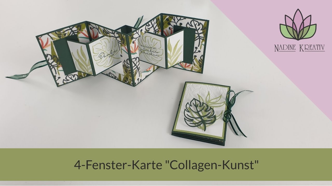 Anleitung 4-Fenster-Karte Collagen-Kunst - Stampin' Up! Karten basteln - neuer Minikatalog (deutsch)