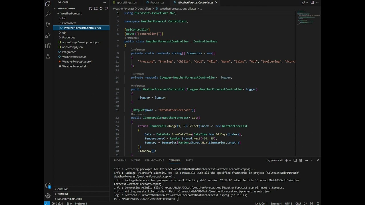 Безопасный веб-API ASP.NET с Microsoft Entra ID или Azure MSAL