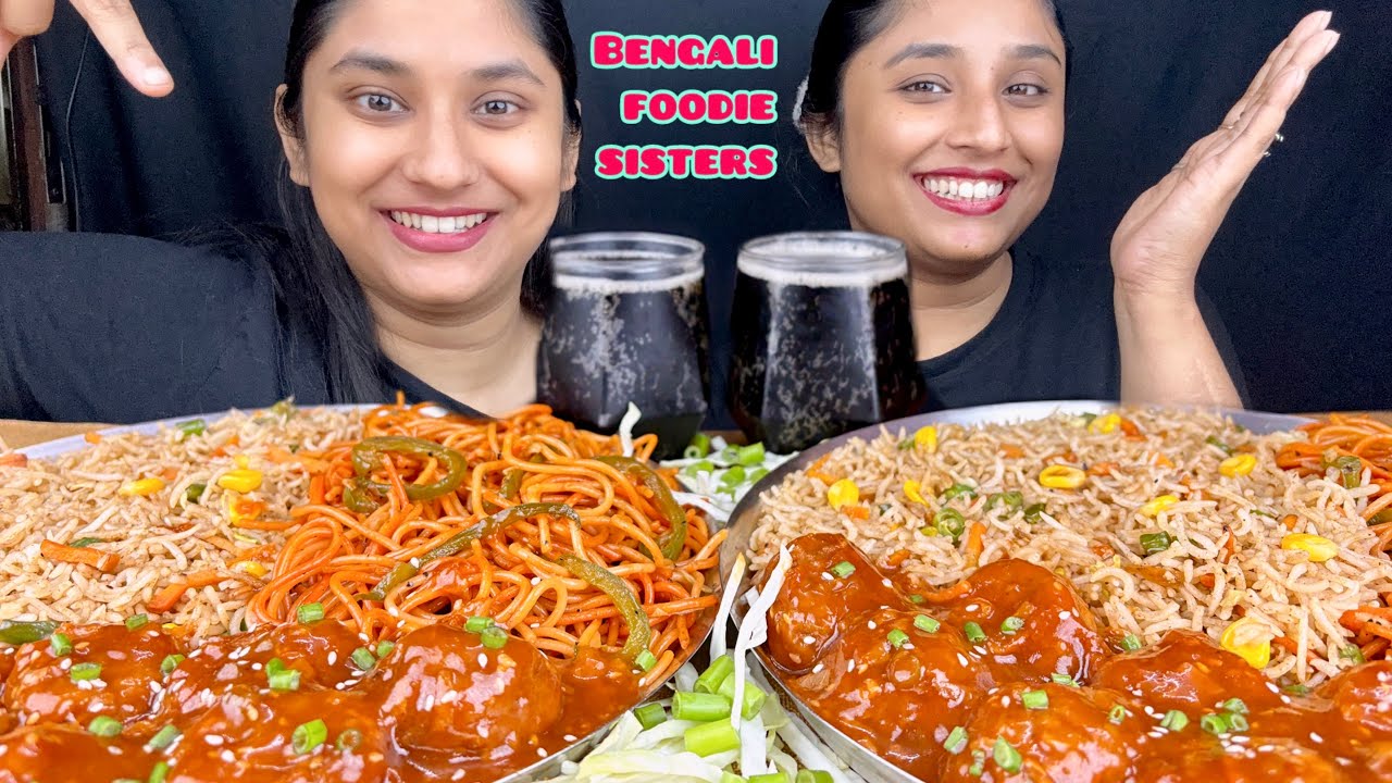Eating Veg Manchurian,Schezwan Noodles,Chinese Fried Rice & Extreme Funny Punishment|Food Challenge