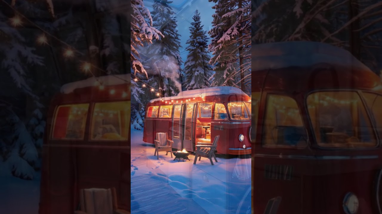 Winter Bus Home — Cozy Hygge Cabin on Wheels 