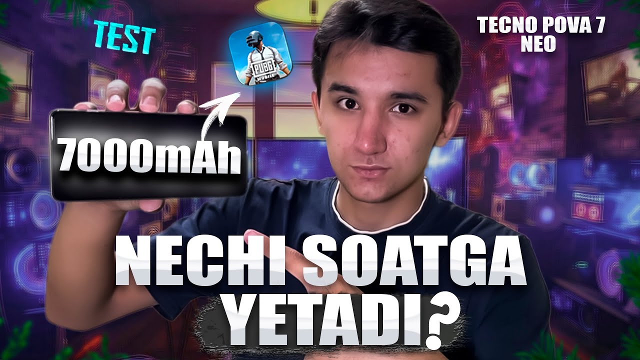 TECNO POVA 7 NEO GEYMERLAR UCHUNMI? 7000mAh NECHI SOATGA YETADI O'ZI