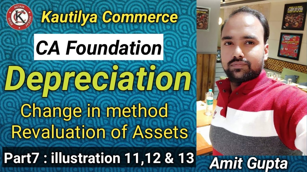 CA Foundation : Depreciation Account | Change in method | illustration 11, 12 & 13 | Part7