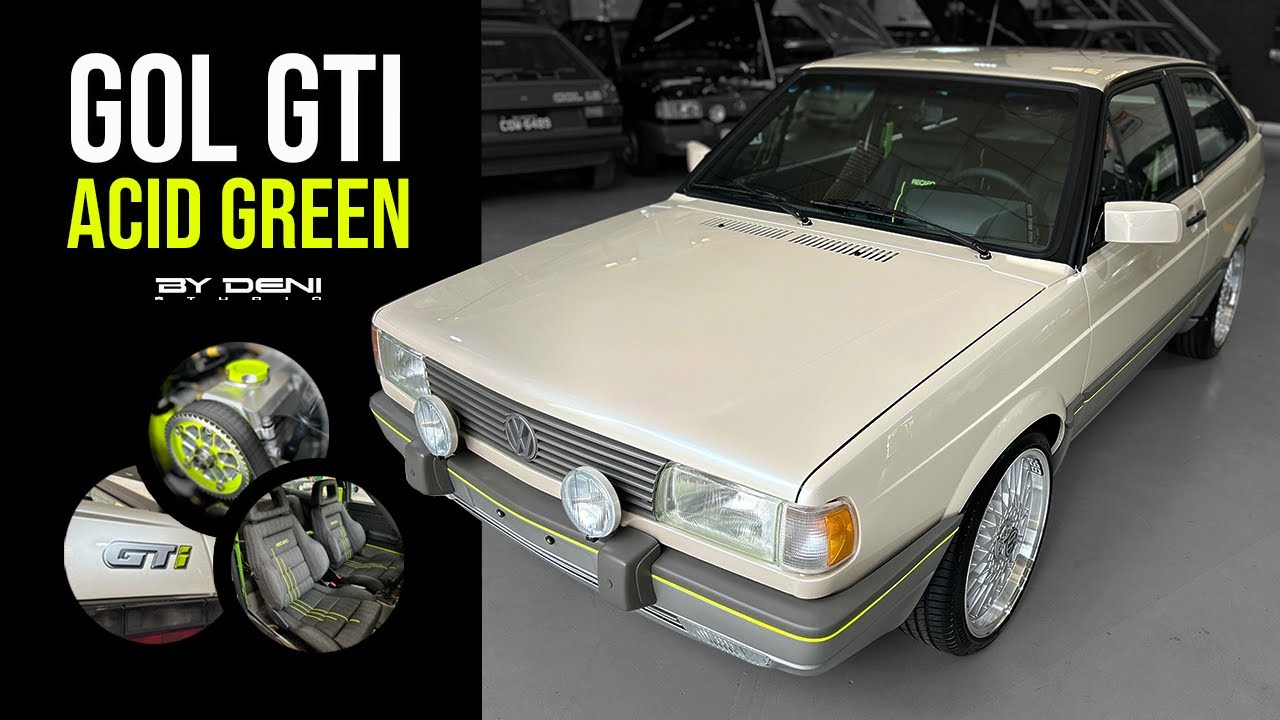 Gol GTI Branco Nacar Acid Green: o toque de personalidade e exclusividade nesse icônico VW quadrado!