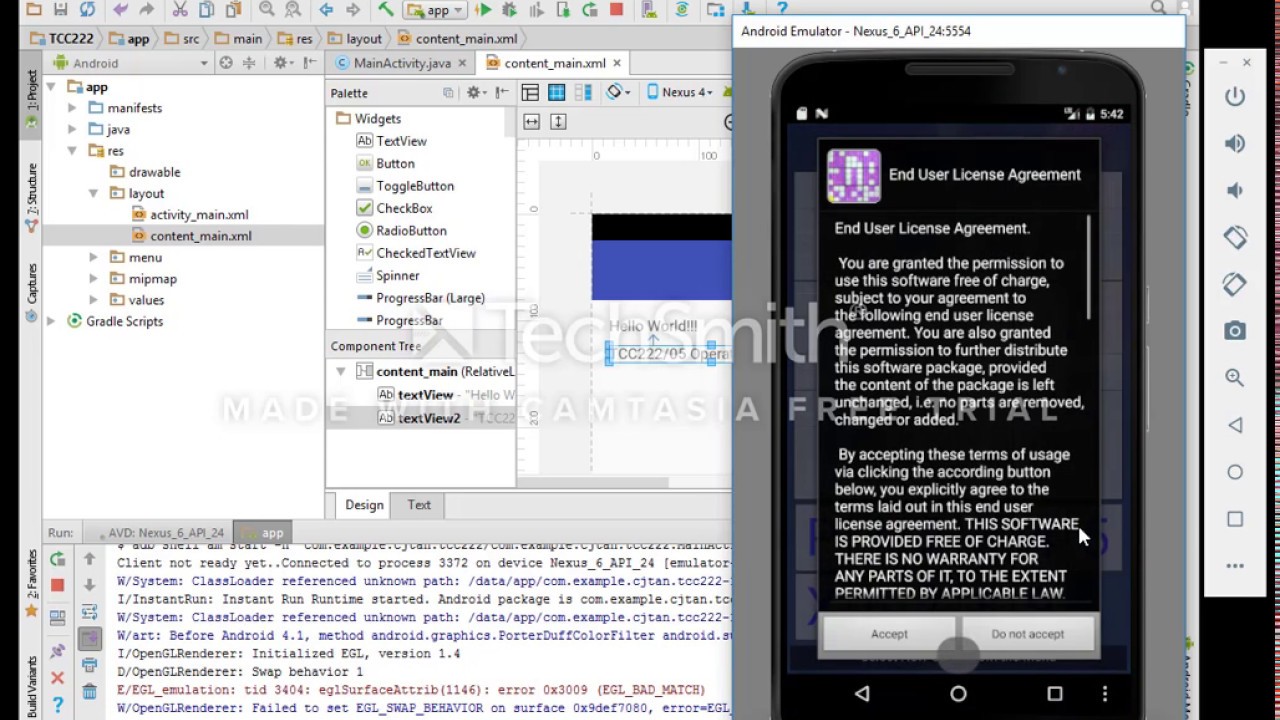 Android studio with hello world and sudoku