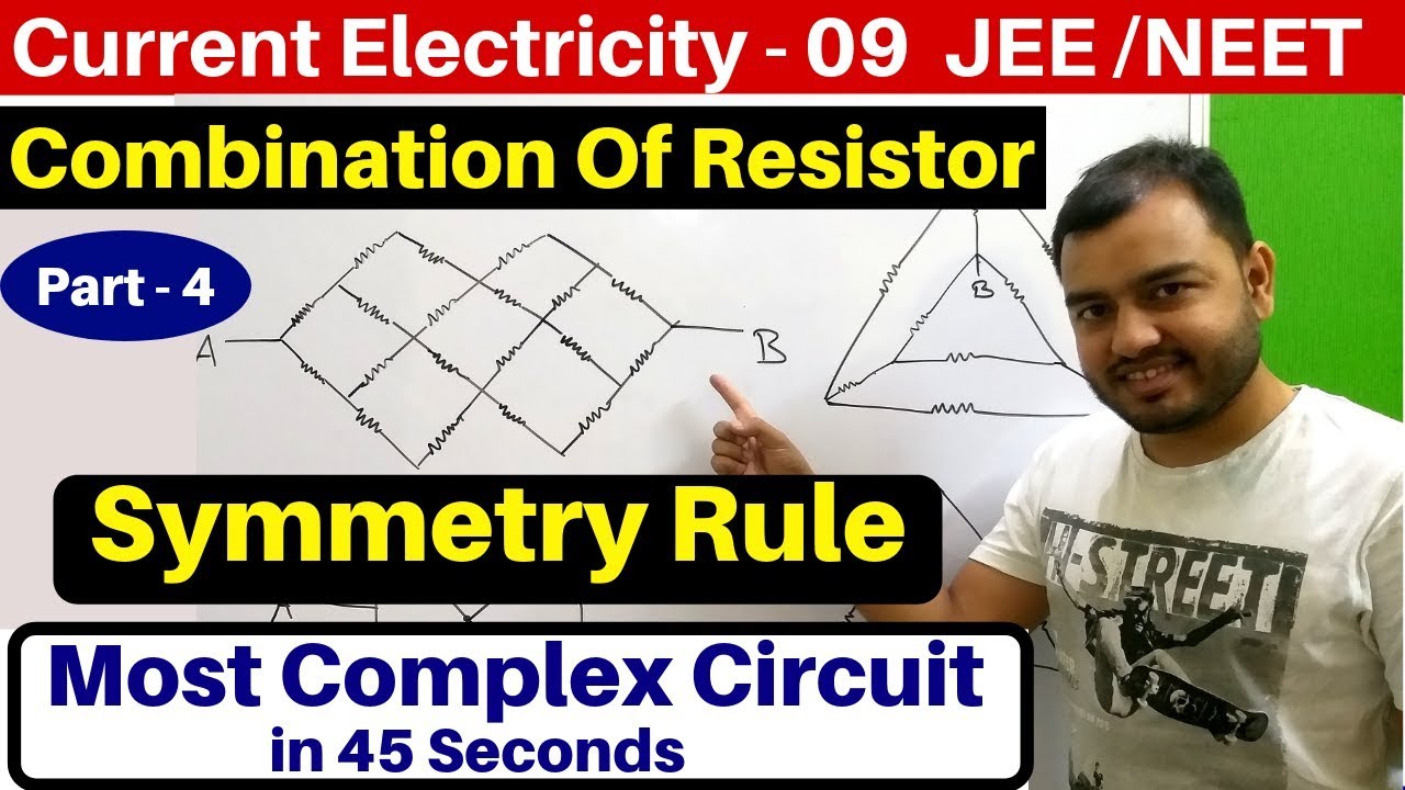 Current Electricity 09 : Symmetry Rule : Combination of Resistor -4 : Most Complex Circuits JEE/NEET