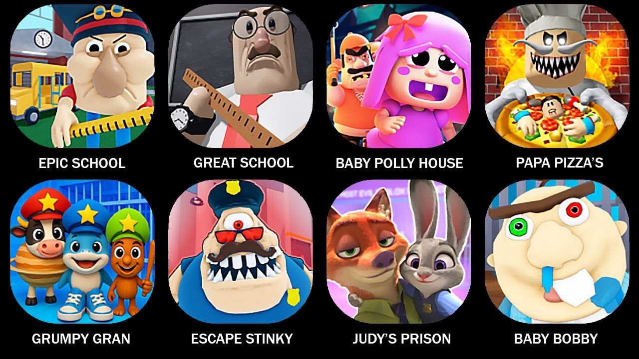 ROBLOX:EPIC SCHOOL ESCAPE! (OBBY),GREAT SCHOOL BREAKOUT! (FIRST PERSON OBBY),BABY POLLY HOUSE#roblox