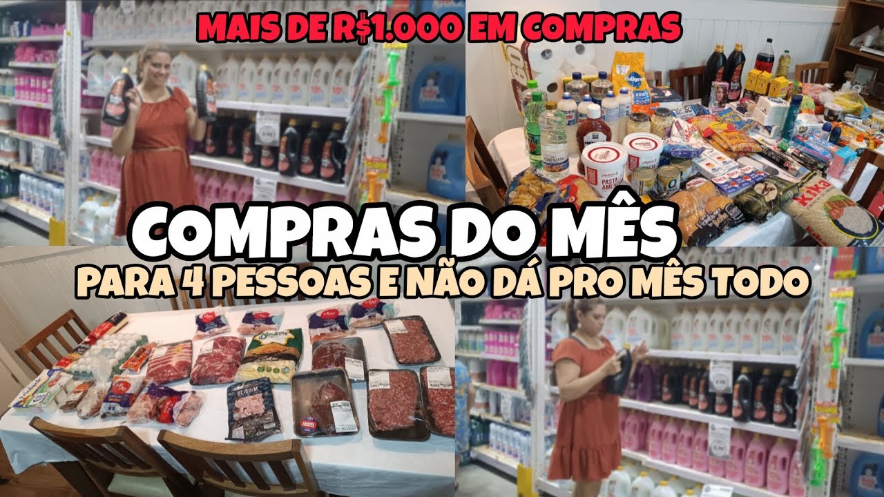 Mais de R$1.000 em compras!Mercado de Pobre que ninguém vai!#donadecasa #vlog #comprasdomês #casa 