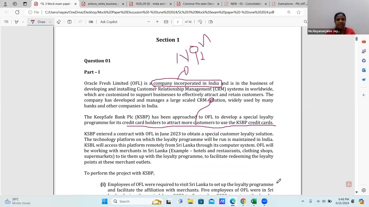 SL 3 Mock Exam paper discussion  - 2024 June