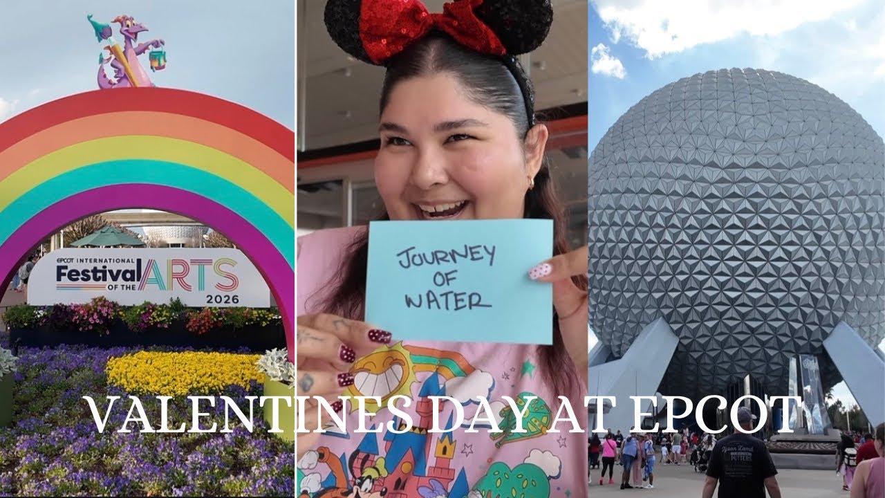 disney world vlog! Valentine’s Day at Epcot 🪩🩷🥐🎨