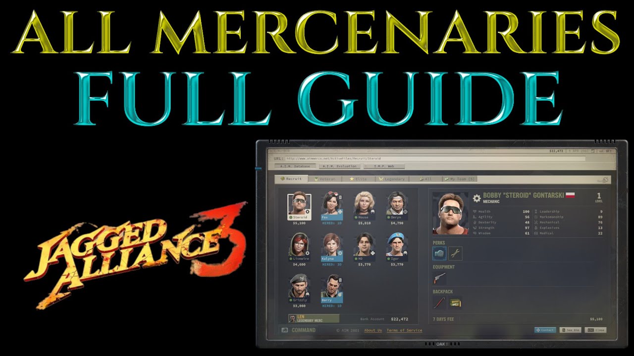 Все наемники / MERCS: объяснение — руководство по Jagged Alliance 3