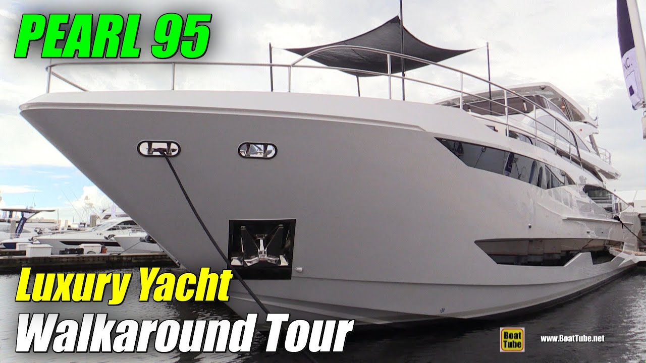 2020 Pearl 95 Luxury Yacht Walkaround Tour - 2020 Fort Lauderdale Boat Show