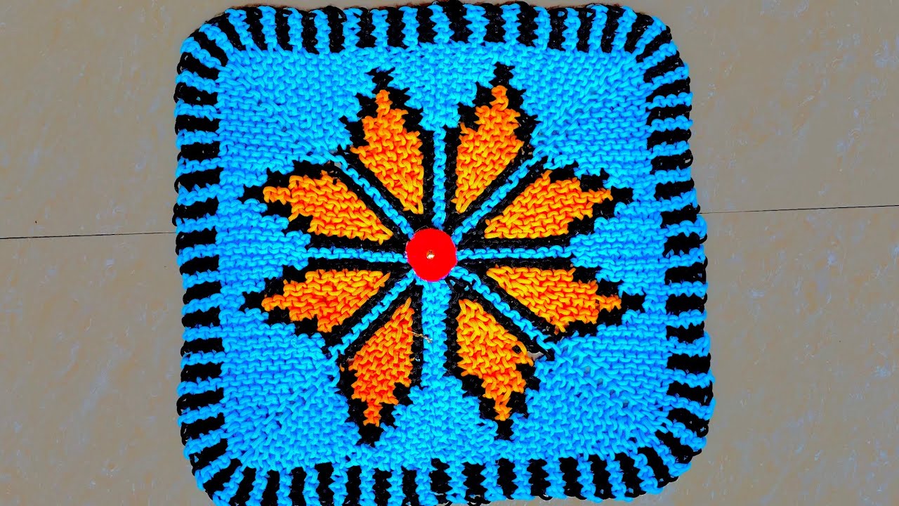 बिलकुल नयी डिज़ाइन का बनाए फ़ूल वाला चोकोर पायदान ॥ new design flower square doormat