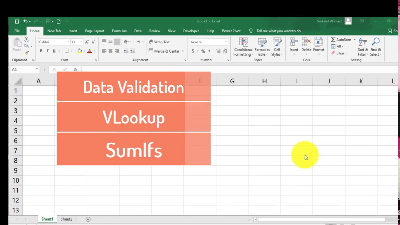 Excel kurdi, Vlookup, SumIfs, اكسل بە كوردی، فیربوونی اكسل