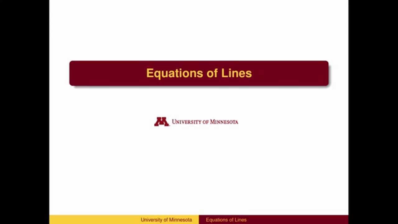 AL30 - Equation of Lines