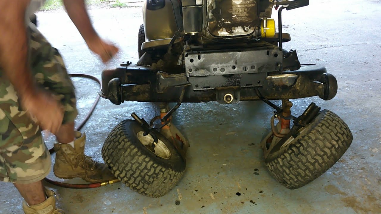 How to replace the  front axle on a Craftsman lawn mower.