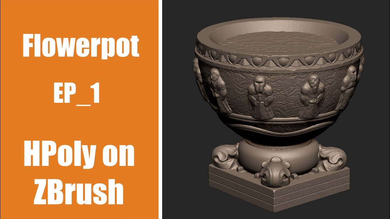 Flowerpot Hpoly on ZBrush