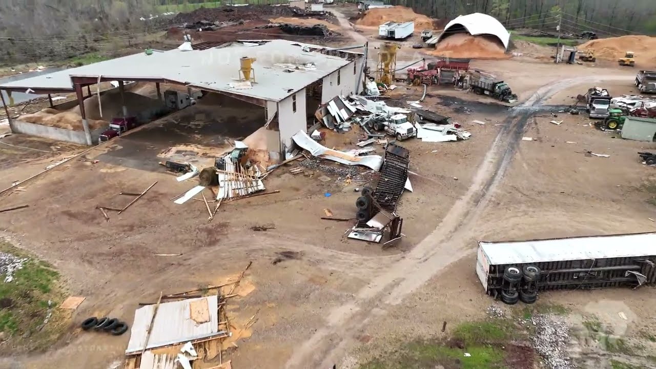 4-5-2023 Grassy, MO Tornado damage - Drone - Homes destroyed