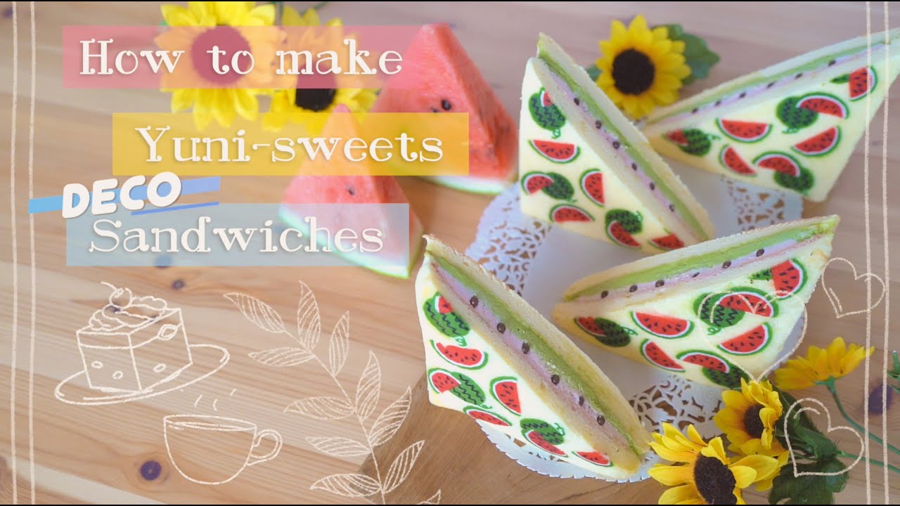 🍉 How to make summer deco sandwiches! | yunisweets