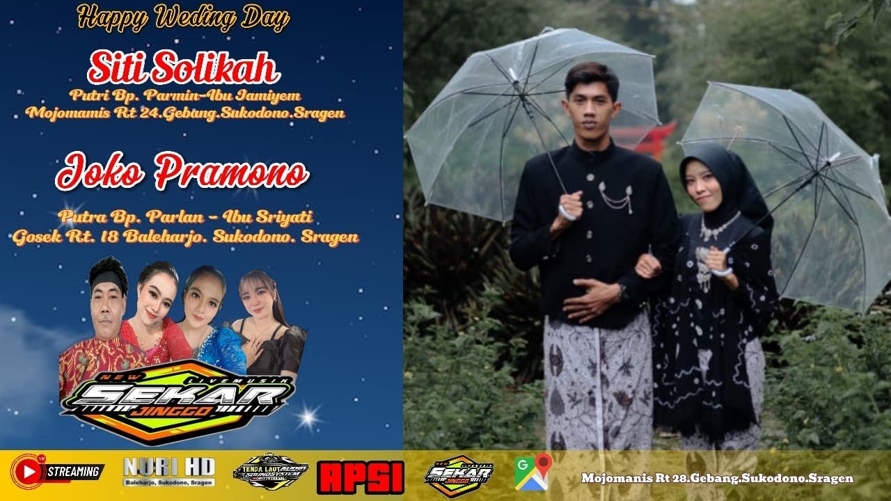 LIVE PART 1 !! SEKAR JINGGO" WEDING "SITI & JOKO"TENDA LAUT AUDIO"NURI HD"GEBANG.SUKODONO,SRAGEN