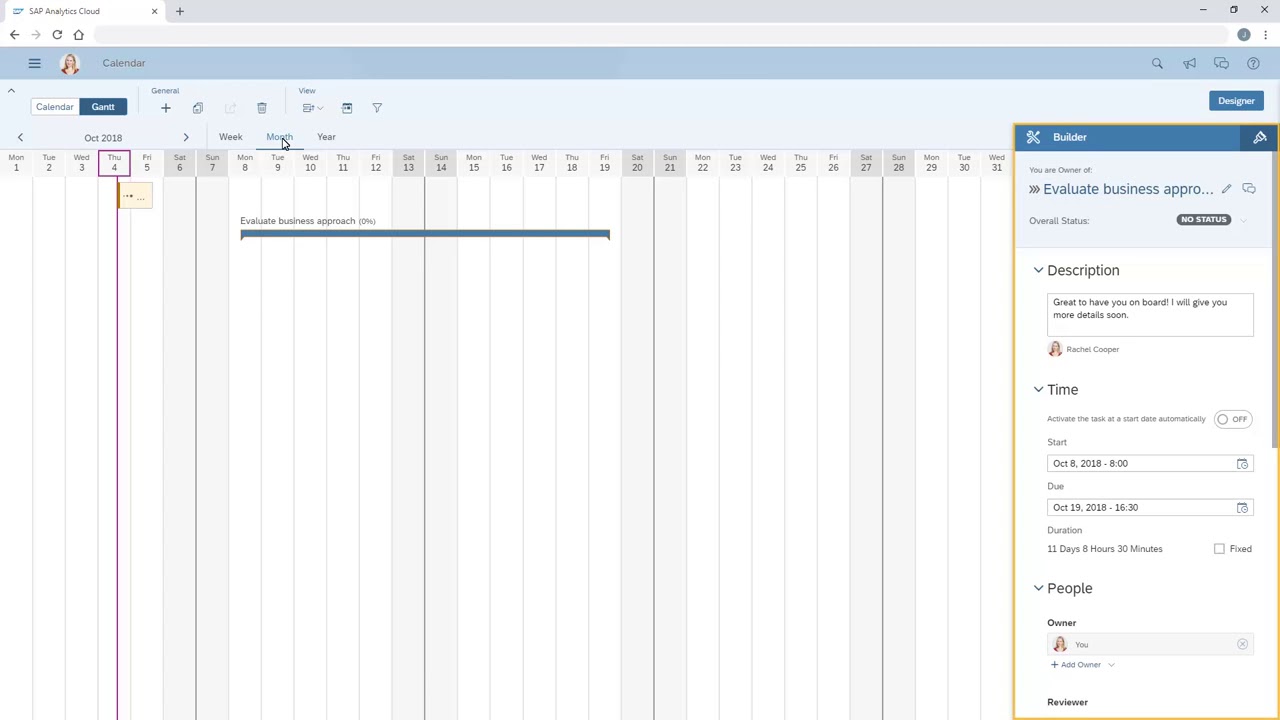Manage calendar tasks and processes  SAP Analytics Cloud (S BOSS)