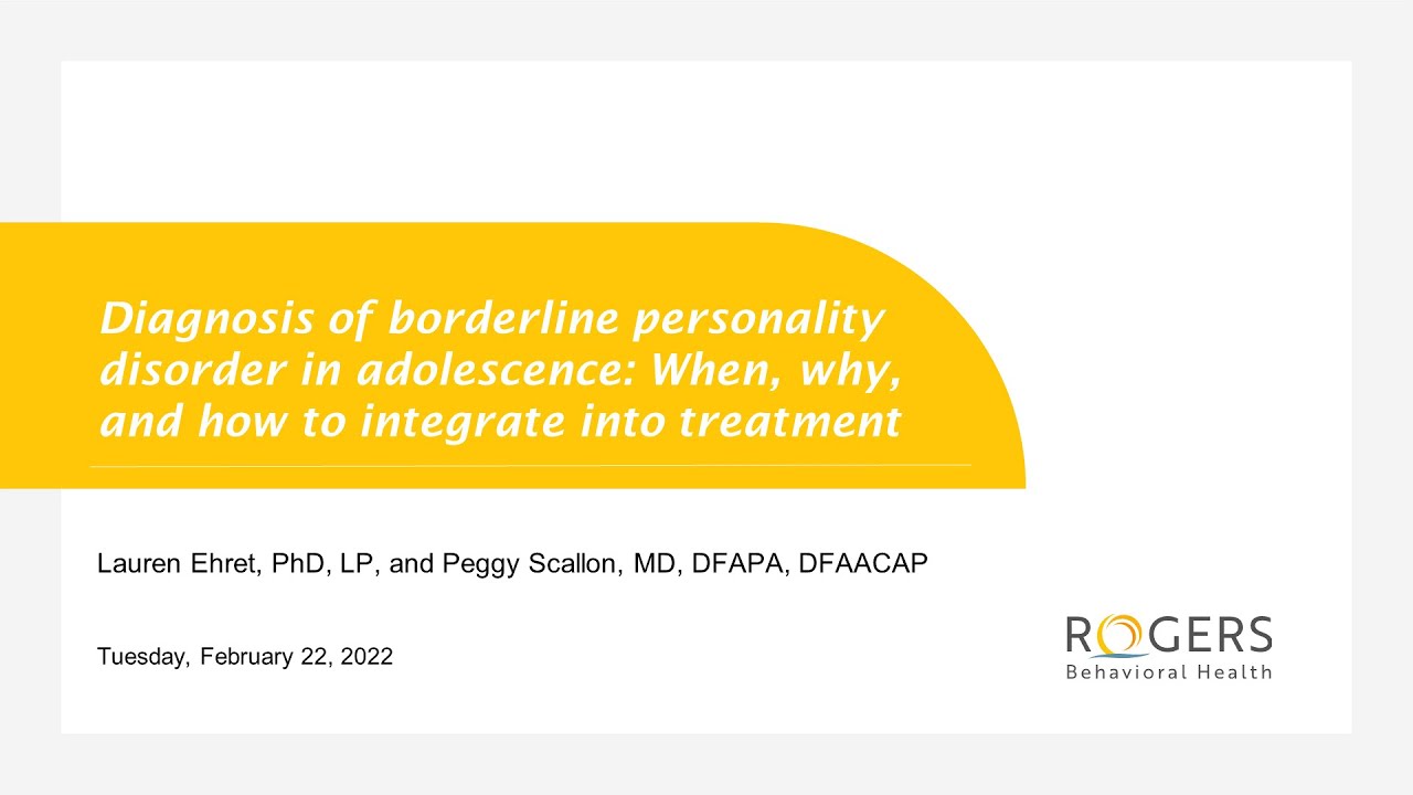 Diagnosis of borderline personality disorder in adolescence