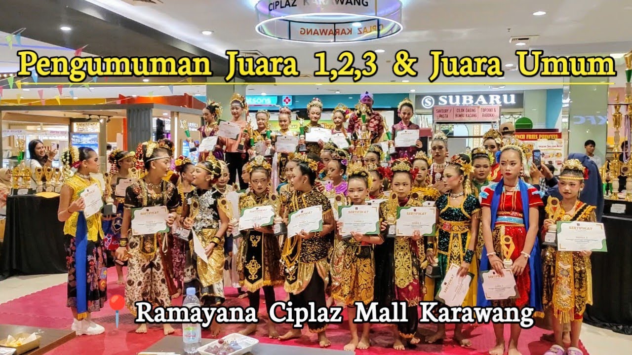 Pengumuman Juara Pasanggiri Jaipongan di Ciplaz Ramayana Mall Karawang Kategori 4-6