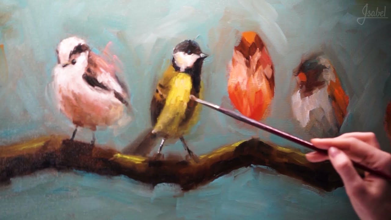 ASMR | BIRD PAINTING | RELAXING ART TUTORIAL | Close-up Whispers Layered Sounds | Isabel imagination