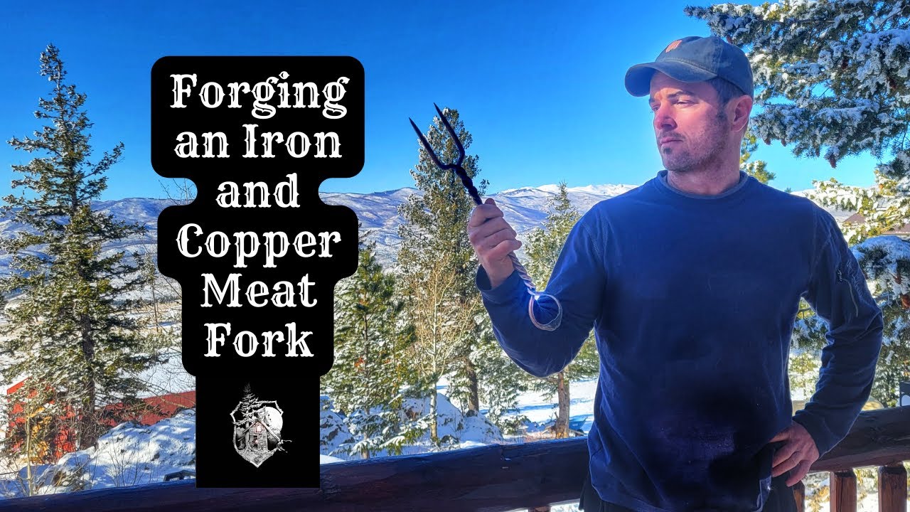 Forging a Twisted Iron and Copper Meat Carving Fork