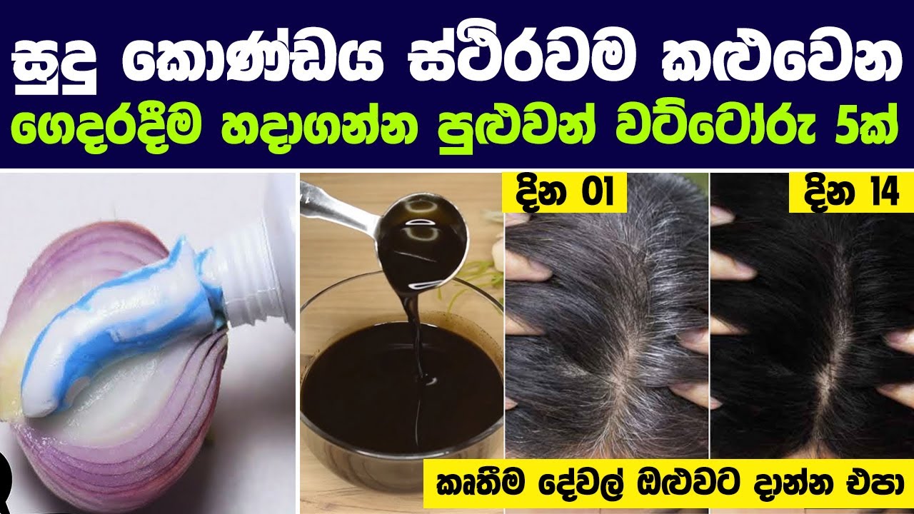කොණ්ඩය සුදුවෙලා කියලා කෘතීම දේවල් ඔළුවට දාගන්න එපා | Convert Grey Hair To Black Naturally
