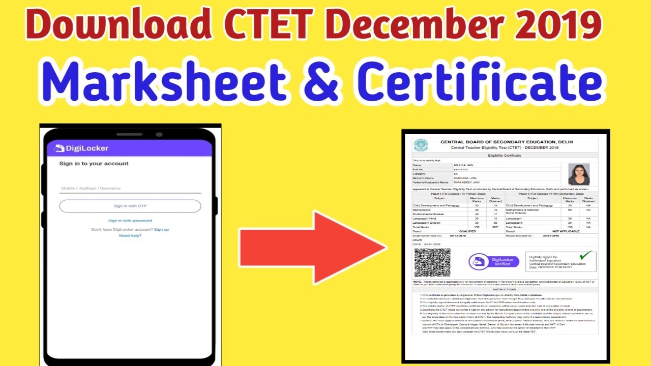 How to Download CTET 2019 Marksheet & Certificate 2020 l Step By Step