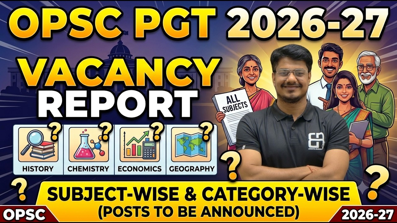 🔥 OPSC PGT 2026-27 Vacancy Report | Subject-Wise & Category-Wise Expected Posts | Complete Analysis