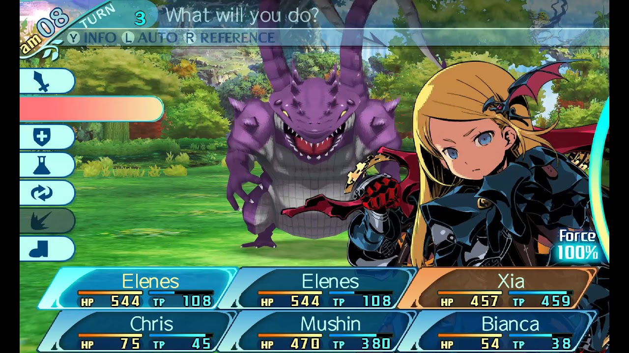 Etrian Odyssey Nexus - HD Texture Pack Test (Imperial/Ninja Party vs Dinogator)