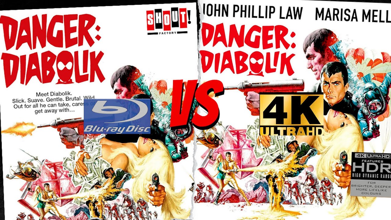 This is 4K is so Important! DANGER DIABOLIK (1968) Kino Lorber 4K Ultra HD VS Shout Factory Blu-ray